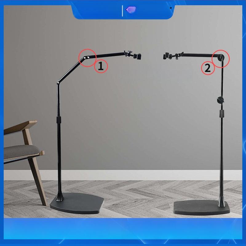 Mobiliojo telefono laikiklis tiesioginiam transliavimui, grindinis laikiklis viršutinei transliacijai, 360° pasukimas, lydinio konstrukcija