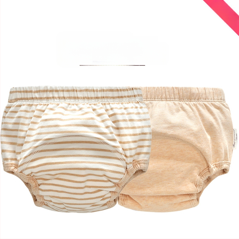 Vaikų mokomųjų tualeto treniruoiančių kelnaičių, kvėpuojančios ir skalbiamos, 2-in-1 pakuotė, 100% medvilnė, tinka 11–15 kg ir 0–3 metų vaikams