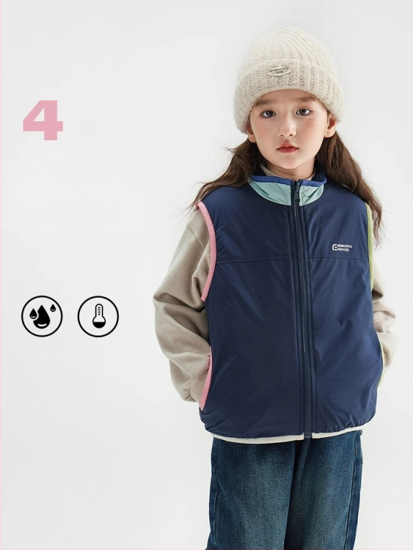 Laste vest, Korea stiilis cardigan, fleece, tõmblukk, polüesterkangas