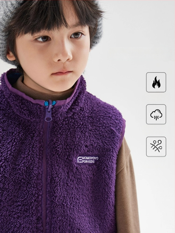 Laste vest, Korea stiilis cardigan, fleece, tõmblukk, polüesterkangas