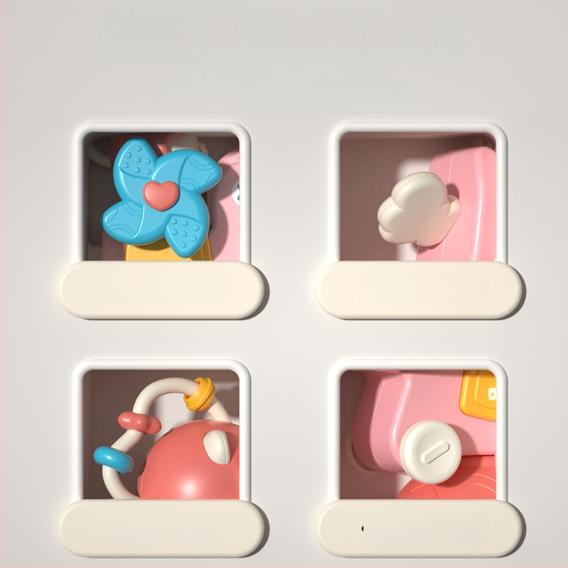 Hariduslik mitmekülgne mänguasi imikutele, kinnituvaga karusel, pöörlev tuuleveski, libisev auto, plastikust konstruktsioon, vanus 0–3 aastat