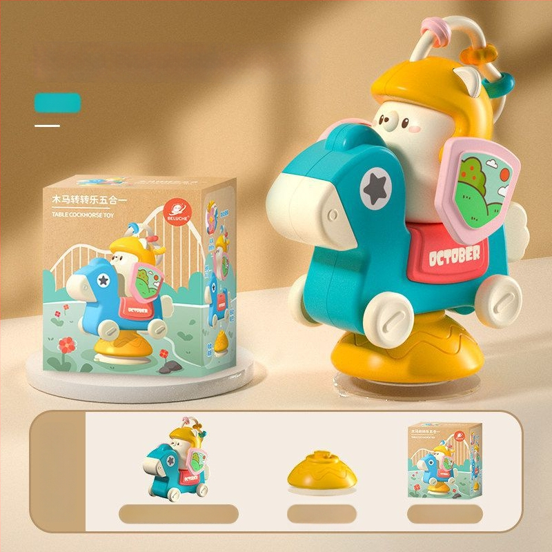 Hariduslik mitmekülgne mänguasi imikutele, kinnituvaga karusel, pöörlev tuuleveski, libisev auto, plastikust konstruktsioon, vanus 0–3 aastat