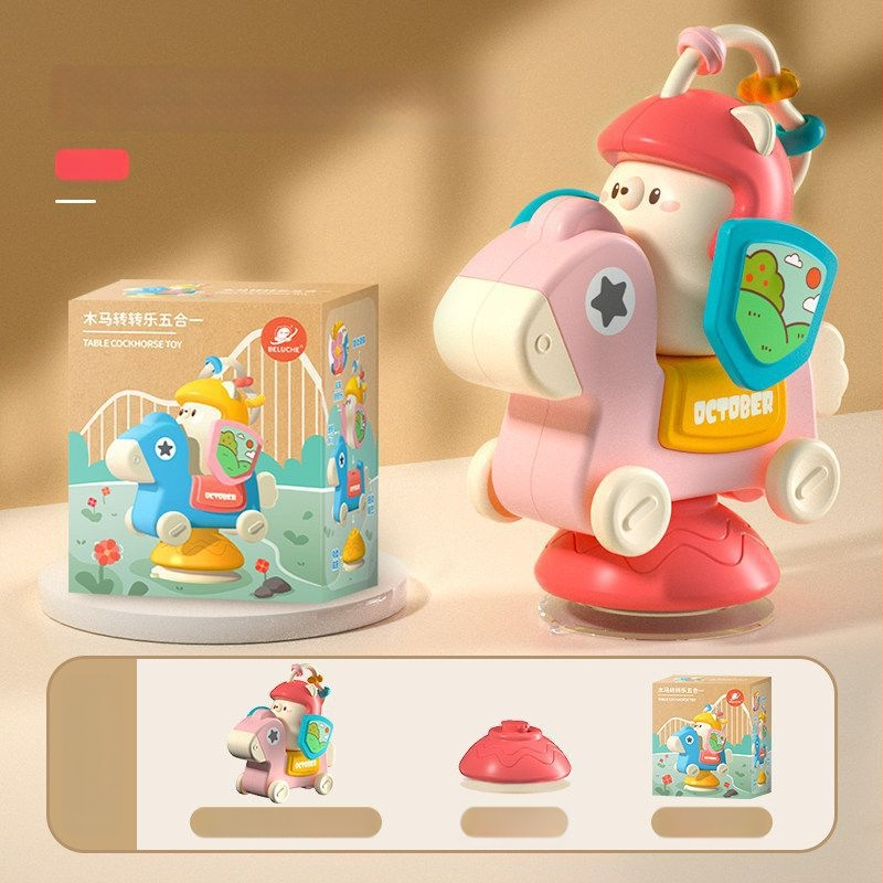 Hariduslik mitmekülgne mänguasi imikutele, kinnituvaga karusel, pöörlev tuuleveski, libisev auto, plastikust konstruktsioon, vanus 0–3 aastat