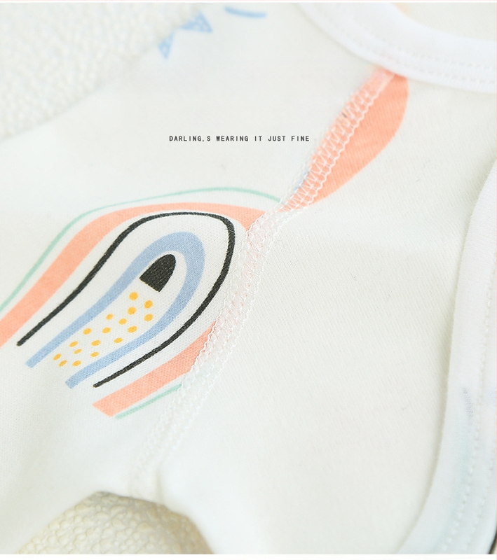 Kūdikio medvilninės pižamos su Velcro užtrauktuku, pusės nugaros dizainas, visoms sezonoms