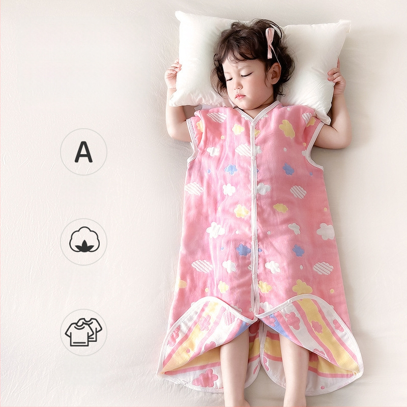 Bērnu guļammaiss četrām sezonām no 100% kokvilnas gazes auduma, ar atdalāmām kājām, pildījums kašmīrs un pūka