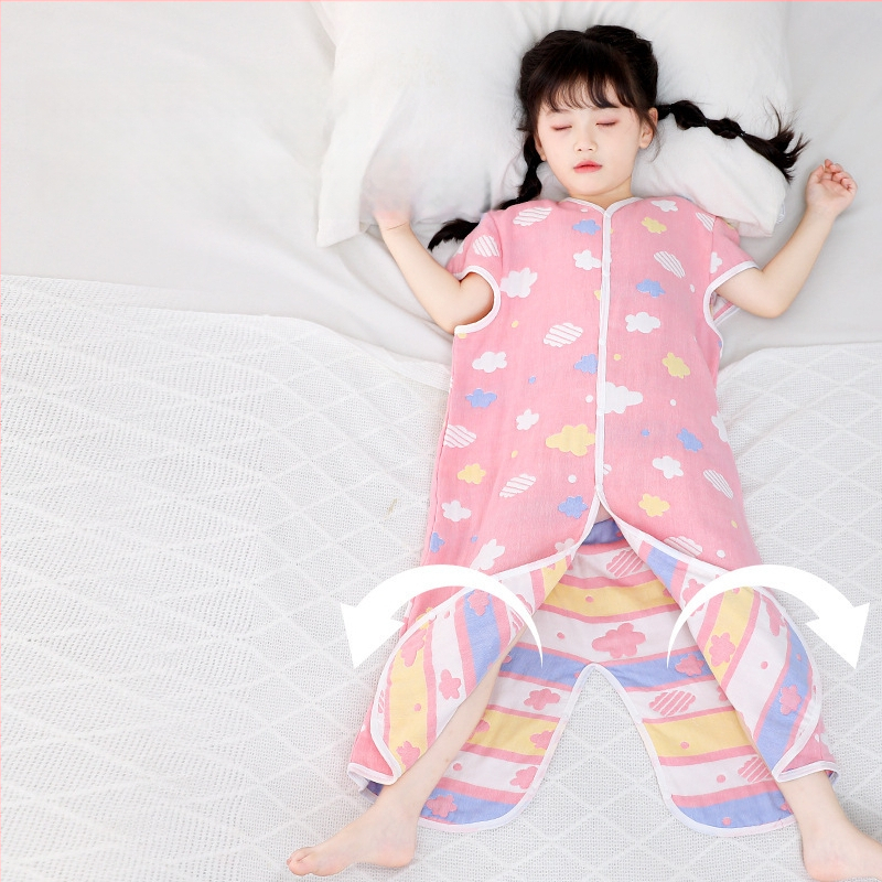 Bērnu guļammaiss četrām sezonām no 100% kokvilnas gazes auduma, ar atdalāmām kājām, pildījums kašmīrs un pūka