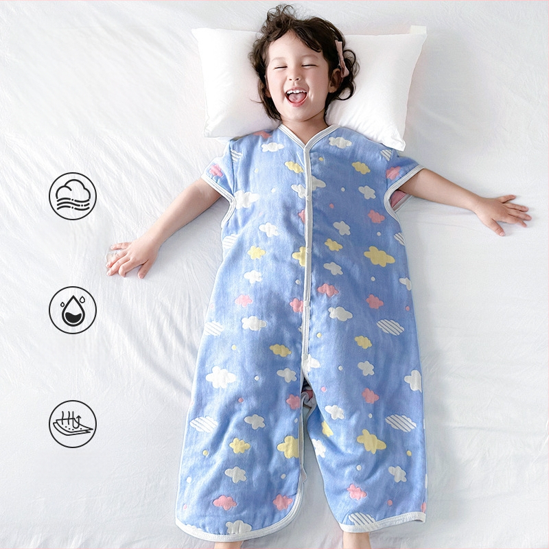 Bērnu guļammaiss četrām sezonām no 100% kokvilnas gazes auduma, ar atdalāmām kājām, pildījums kašmīrs un pūka