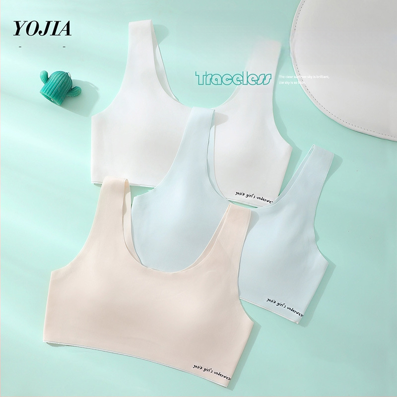 YOJIA Meitenēm sporta krūšturis – Attīstības posms 1, vecuma 8+ gadi (virs 140 cm), poliester-terry audums, vasara 2025