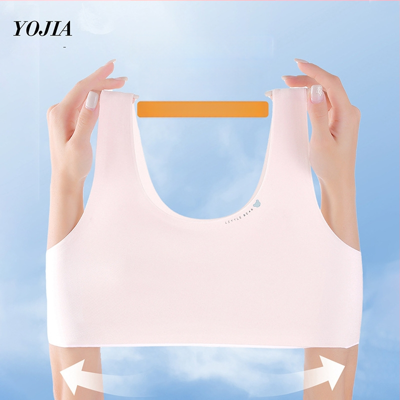 YOJIA Meitenēm sporta krūšturis – Attīstības posms 1, vecuma 8+ gadi (virs 140 cm), poliester-terry audums, vasara 2025