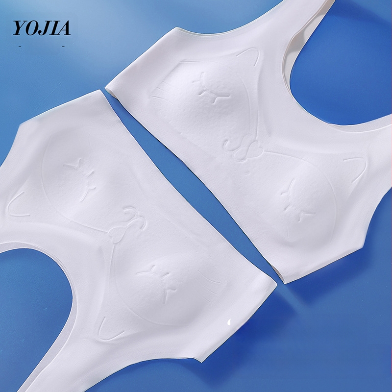 YOJIA Meitenēm sporta krūšturis – Attīstības posms 1, vecuma 8+ gadi (virs 140 cm), poliester-terry audums, vasara 2025