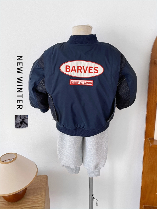 chuanchuanma Ühiskasutatav lastele padi jakk, lukk, V-kaelus, paks polüestrist väline koos puuvillase voodriga, sügis-talv, muster: tähed