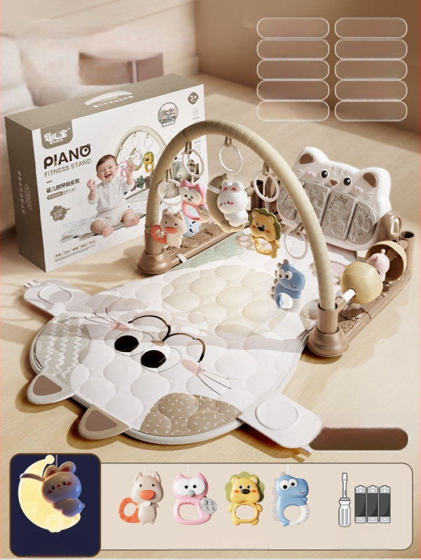 Kūdikių aktyviosios gimnastikos rėmas su nuimamomis pakabinimo dalimis, šviesos muzika ir projekcija — plastikinė žaislas kūdikiams 0–3 m