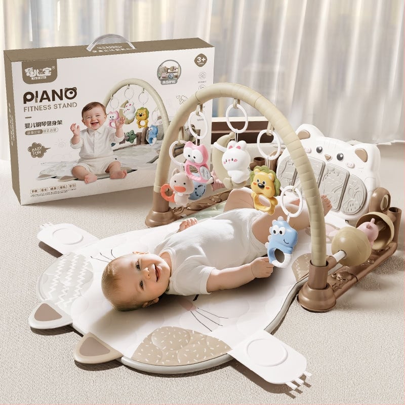 Kūdikių aktyviosios gimnastikos rėmas su nuimamomis pakabinimo dalimis, šviesos muzika ir projekcija — plastikinė žaislas kūdikiams 0–3 m