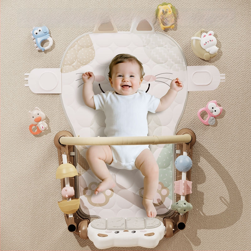Kūdikių aktyviosios gimnastikos rėmas su nuimamomis pakabinimo dalimis, šviesos muzika ir projekcija — plastikinė žaislas kūdikiams 0–3 m