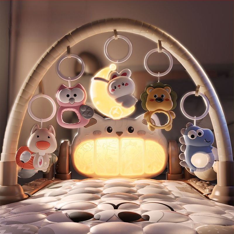 Kūdikių aktyviosios gimnastikos rėmas su nuimamomis pakabinimo dalimis, šviesos muzika ir projekcija — plastikinė žaislas kūdikiams 0–3 m