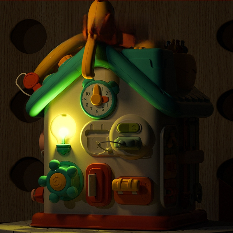 Montessori šešiakampė užimto namą — daugiafunkcinis ankstyvojo ugdymo žaislas kūdikiams, plastikas, 0–2 metai, Guangdong kilmė, 3C elektrinis žaislas iki 14 metų, prekės kodas XJBB