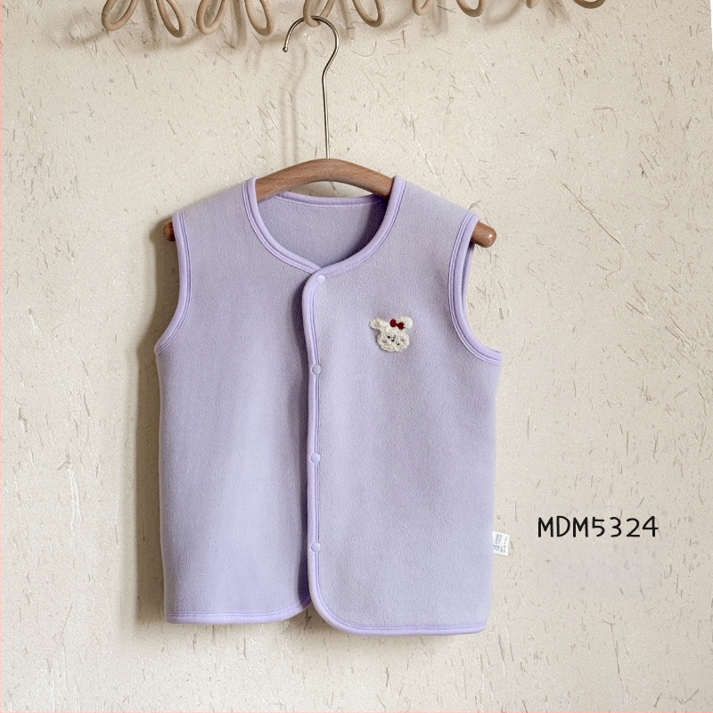 Laste vest – Korea stiilis kardigan, karikatuuri peamotiiv, paks Coral Fleece polüestri voodriga, 3–8 aastat, sügis-talv, kapuutsita, ühe rea nööpidega