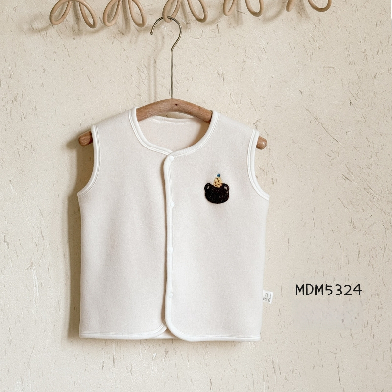 Laste vest – Korea stiilis kardigan, karikatuuri peamotiiv, paks Coral Fleece polüestri voodriga, 3–8 aastat, sügis-talv, kapuutsita, ühe rea nööpidega