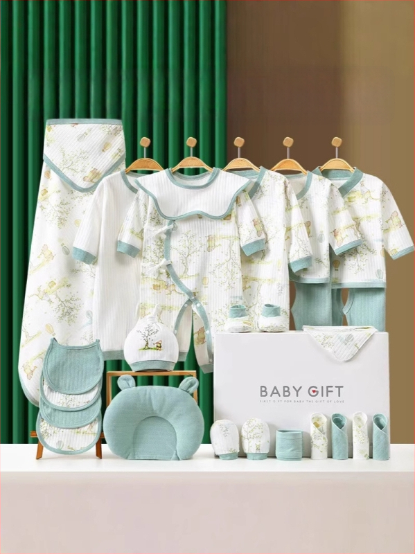 Beebi kinkekarp puuvillast: pikkade varrukatega riided ja tarvikud, lapse vanus 0–12 kuud, sügis 2025