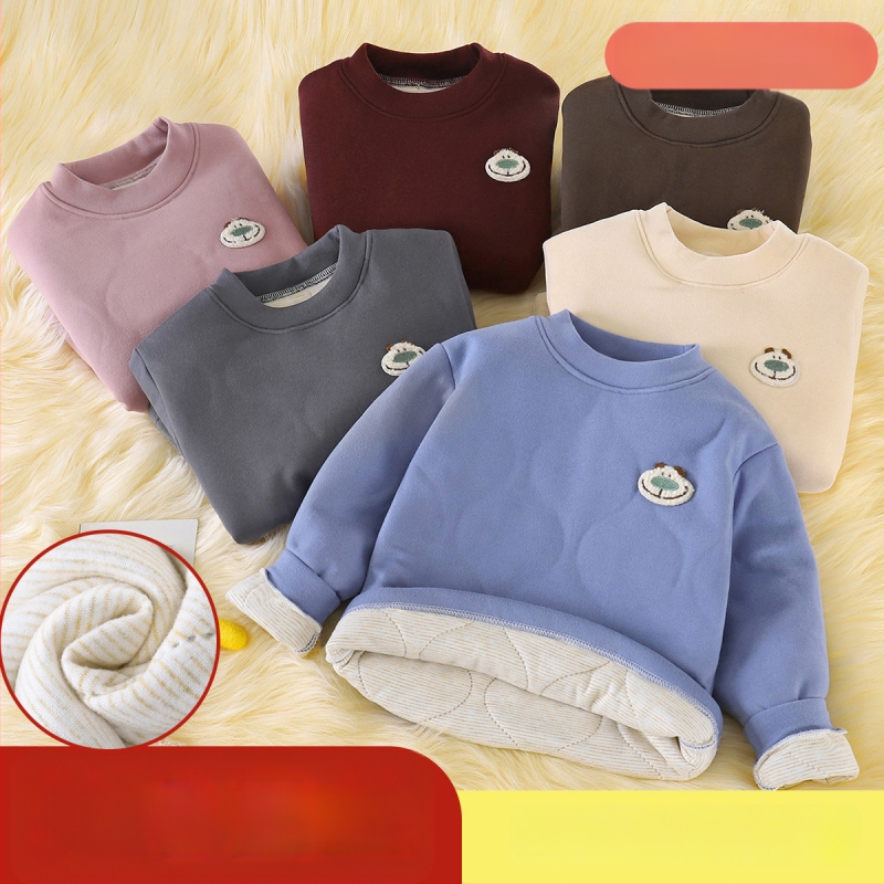 Vaikų žieminis pagrindinis marškinėliai su ilgomis rankovėmis, 92% poliesteris, be kaklo etiketės, saugumo klasė A, žiemos sezonas 2025