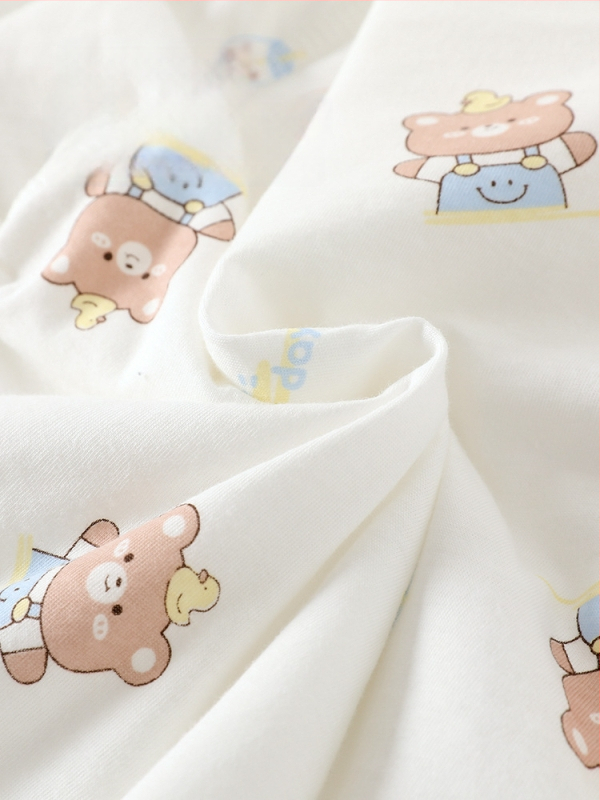 Vaikų medvilnės pūkinių dviejų dalių komplektas rudens-žiemos sezonui, unisex, storintas, Crown Bear atspaudas