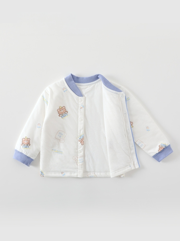 Vaikų medvilnės pūkinių dviejų dalių komplektas rudens-žiemos sezonui, unisex, storintas, Crown Bear atspaudas