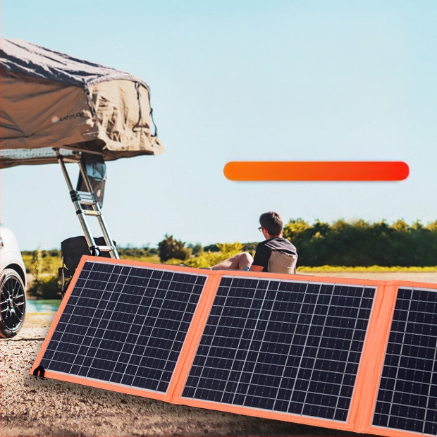 Monokristālisks 30W saules salokāma uzlādes soma, 18V, div USB porti, ūdensizturīga, ārējai lietošanai