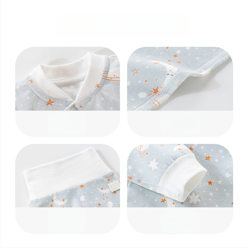 Vaikų medvilninis dviejų dalių apatinių komplektas, apvali kaklo linija, 100% medvilnė, skirtas 1–3 metų vaikams (80–100 cm), pavasaris–ruduo