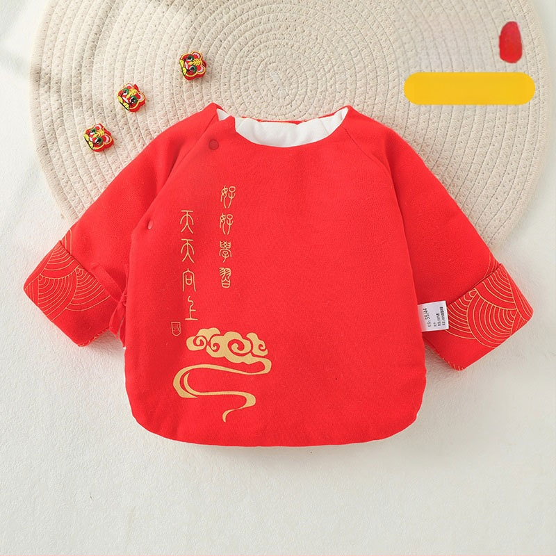 Naujagimių drabužiai kinų stiliumi žiemai, 100% medvilnė, apvali kaklo linija, be gobtuvo, švelnus audinys