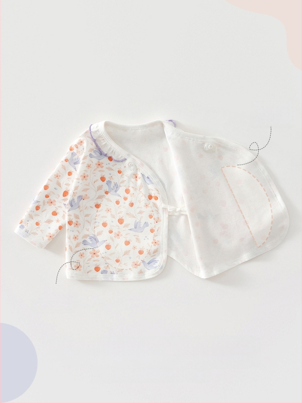 Naujagimio medvilninis topas su apvalia kakle, be gobtuvo, 100% medvilnė, Saugos klasė A, amžius 0–12 mėnesių, švelnus apdailos