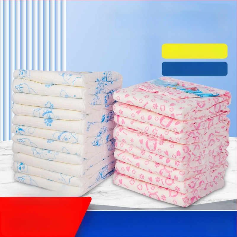 Šunų vienkartinės kelnaitės – pratekėjimo prevencija, universali tinka, animacinio stiliaus, medžiaga: nepluoštinė medžiaga + PE plėvelė