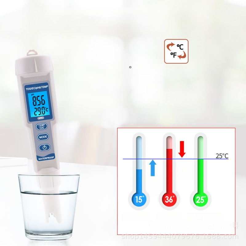 PH-3508 Nešiojamas vandens kokybės analizatorius: pH ir bendras kietumas; matavimo diapazonas 0–14 pH; tikslumas 0,01 pH