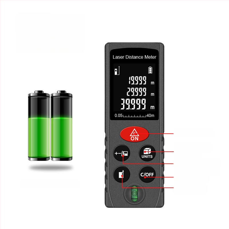Inorm Nešiojamas lazerinio atstumo matuoklis, diapazonas 0,05–100 m, raiška 1 mm, tikslumas ±2 mm, IP54 apsauga