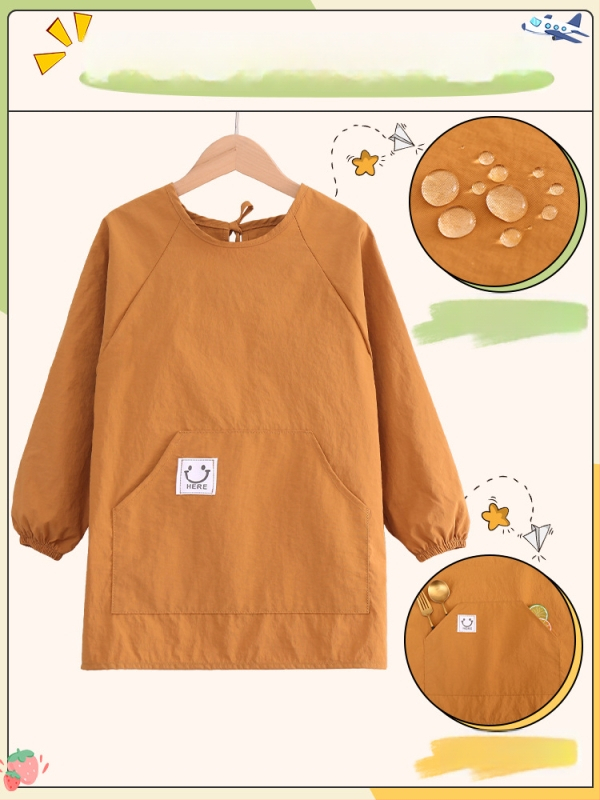 Vaikų vandeniui atsparus smockas su ilgomis rankovėmis, dėmėms atsparus, abipusis, unisex