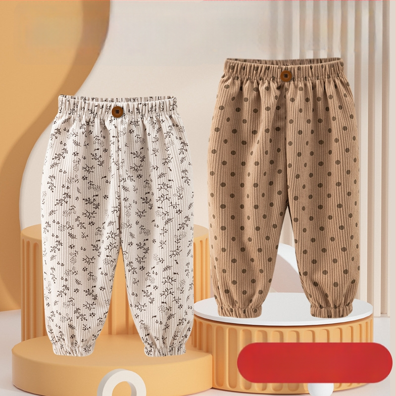 Kūdikių išorinės kelnės – Unisex, 3-8 metų amžiaus, poliesterio audinys, sudėtis 91-95%, raštas: Lūžę gėlės