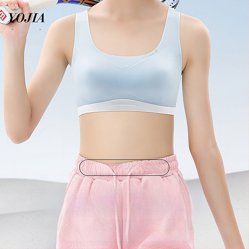 YOJIA Meitenēm – attīstības posms 2 krūšturis, poliestera terry audums, sporta top bērniem, vecums 8+ gadi, augums virs 140 cm, visas sezonas