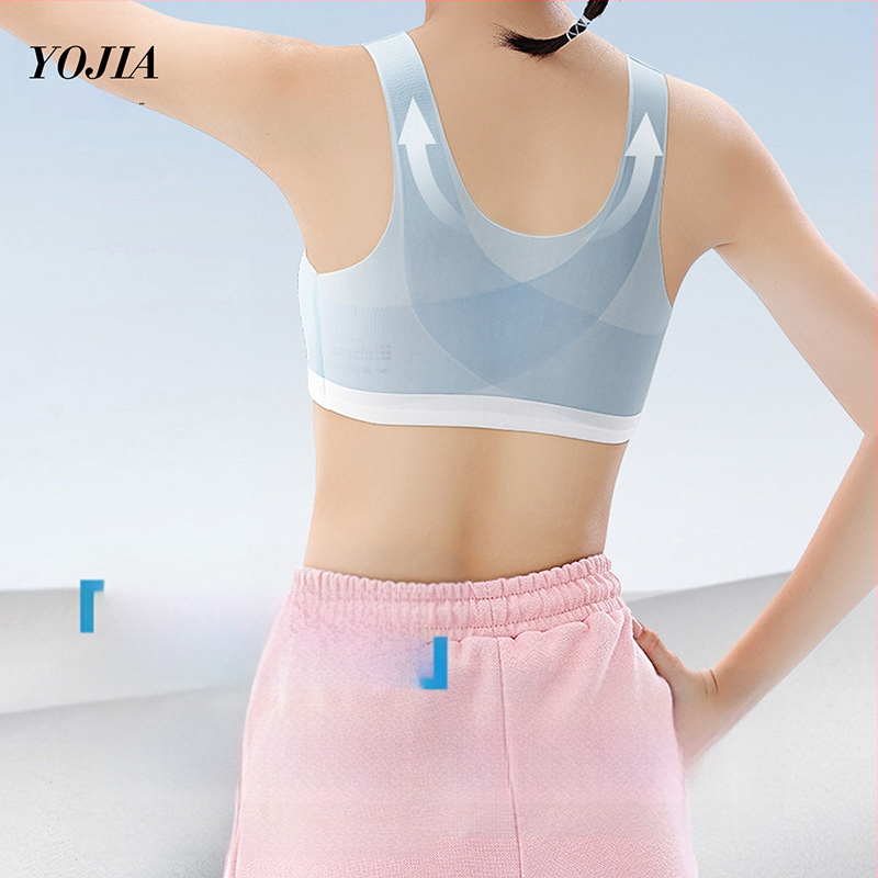 YOJIA Meitenēm – attīstības posms 2 krūšturis, poliestera terry audums, sporta top bērniem, vecums 8+ gadi, augums virs 140 cm, visas sezonas