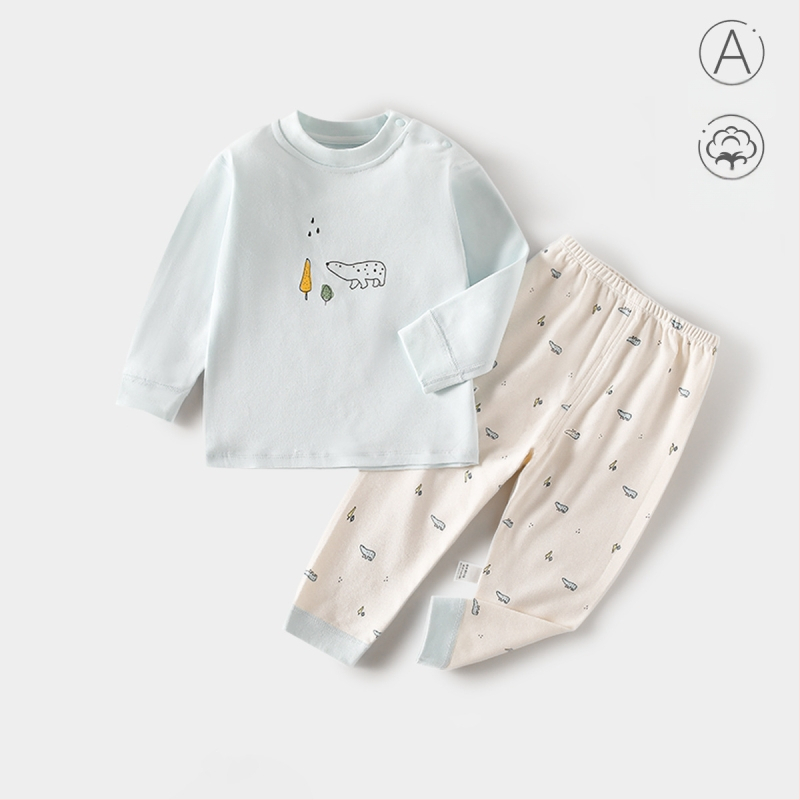 Kūdikių medvilnės apatinių komplektas (viršus ir kelnaitės), 100% medvilnė, antibakterinis, unisex, naujagimiams