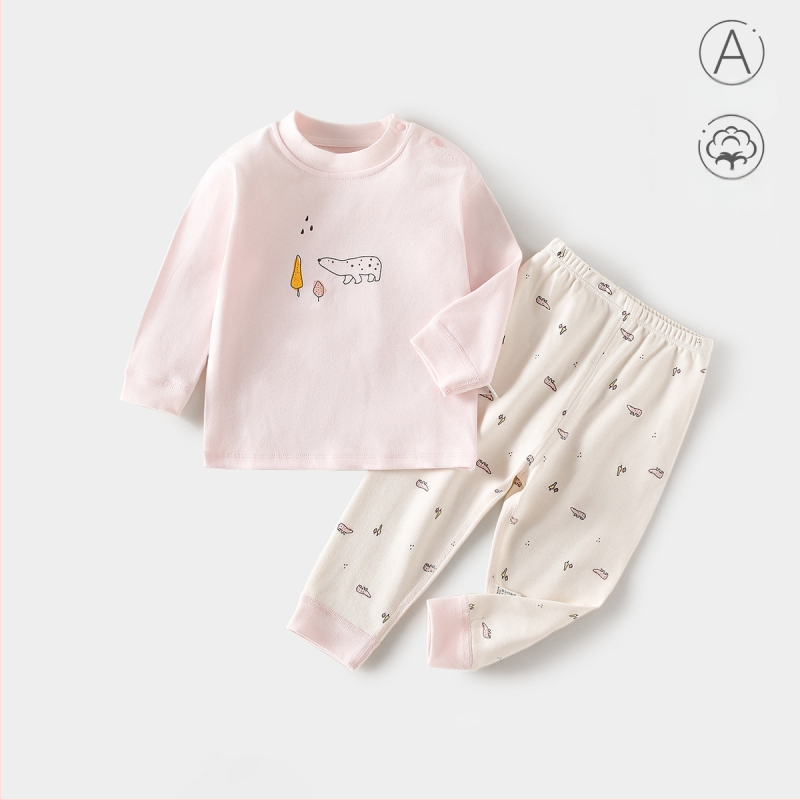 Kūdikių medvilnės apatinių komplektas (viršus ir kelnaitės), 100% medvilnė, antibakterinis, unisex, naujagimiams