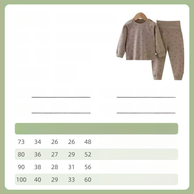 Vaikų dviejų dalių pižamų komplektas iš medvilnės, apvalus kaklo viršūnė ir kelnytės, piešinys cartoon, unisex, 1–3 metų amžiaus, pavasaris-ruduo