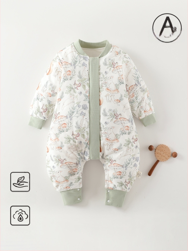 Kūdikio miego maišelis su atskirai esančiomis kojomis, nuimamomis rankovėmis, storesnės medvilnės su poliesterio įdaru, tinkamas žiemai ir rudeniui