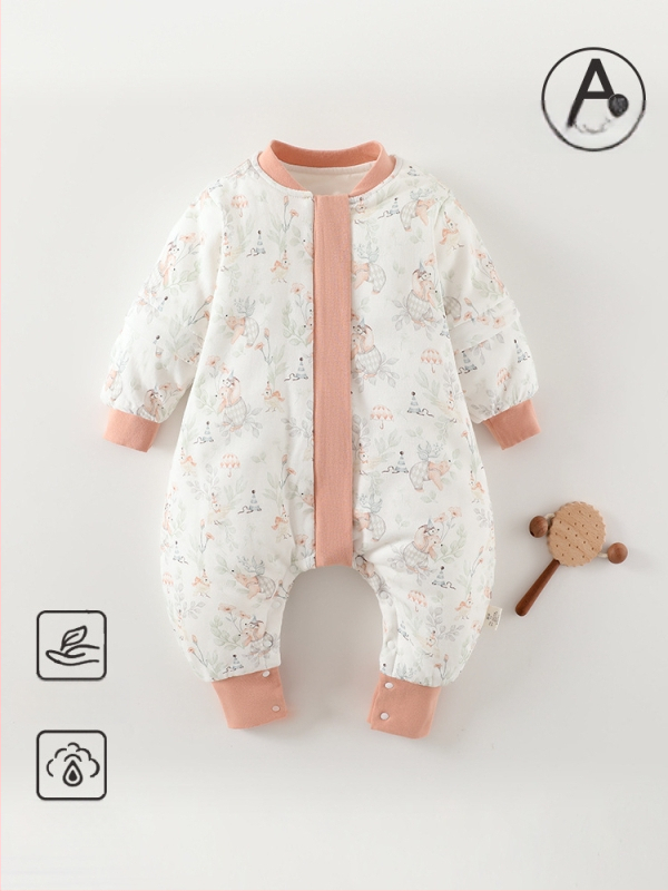 Kūdikio miego maišelis su atskirai esančiomis kojomis, nuimamomis rankovėmis, storesnės medvilnės su poliesterio įdaru, tinkamas žiemai ir rudeniui