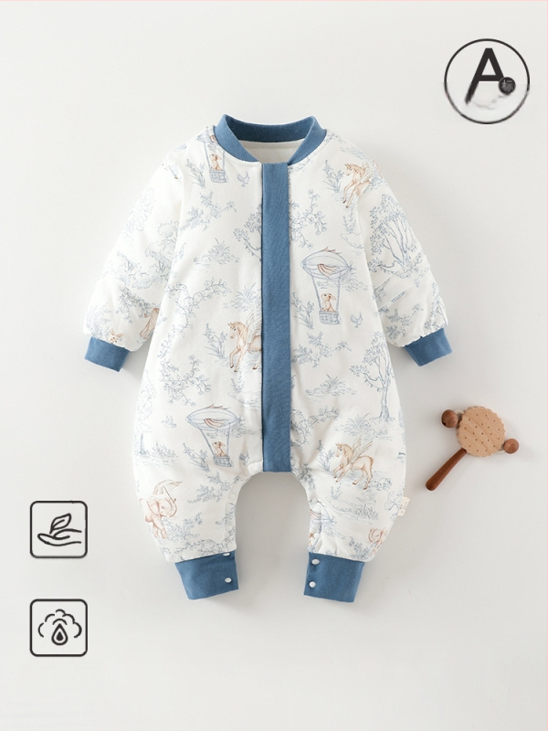 Kūdikio miego maišelis su atskirai esančiomis kojomis, nuimamomis rankovėmis, storesnės medvilnės su poliesterio įdaru, tinkamas žiemai ir rudeniui
