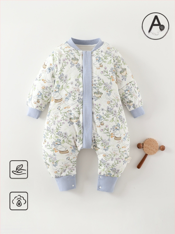 Kūdikio miego maišelis su atskirai esančiomis kojomis, nuimamomis rankovėmis, storesnės medvilnės su poliesterio įdaru, tinkamas žiemai ir rudeniui