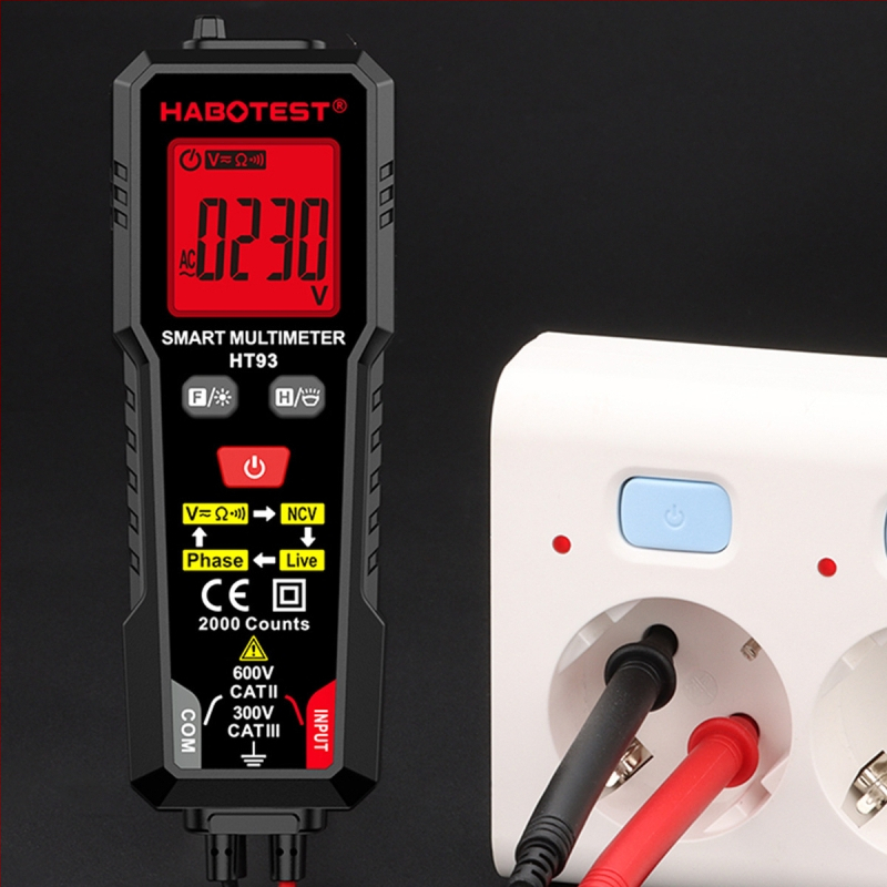 Habotest HT93 multimetr digital cu protecție împotriva arderii, detecție a secvenței fazelor, funcționare complet automată, măsurare cu precizie înaltă