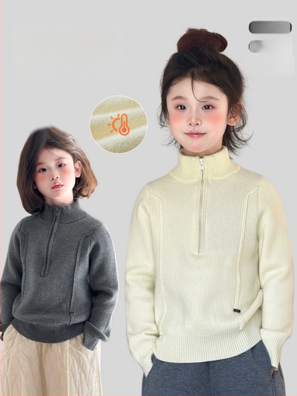 Vaikų megztinis Korėjiečių stiliaus, Nailonas/Poliamidas, Megztinis per galvą, Apvalus kaklo iškirpimas