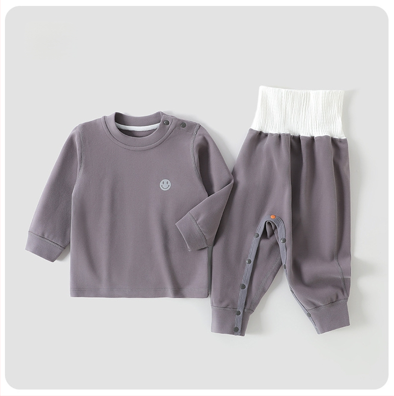 Laste kodu ööriided komplekt kõhu kaitsega, unisex, neli aastaajad, Regenerated Cellulose Fiber materjal, karikatuurmuster