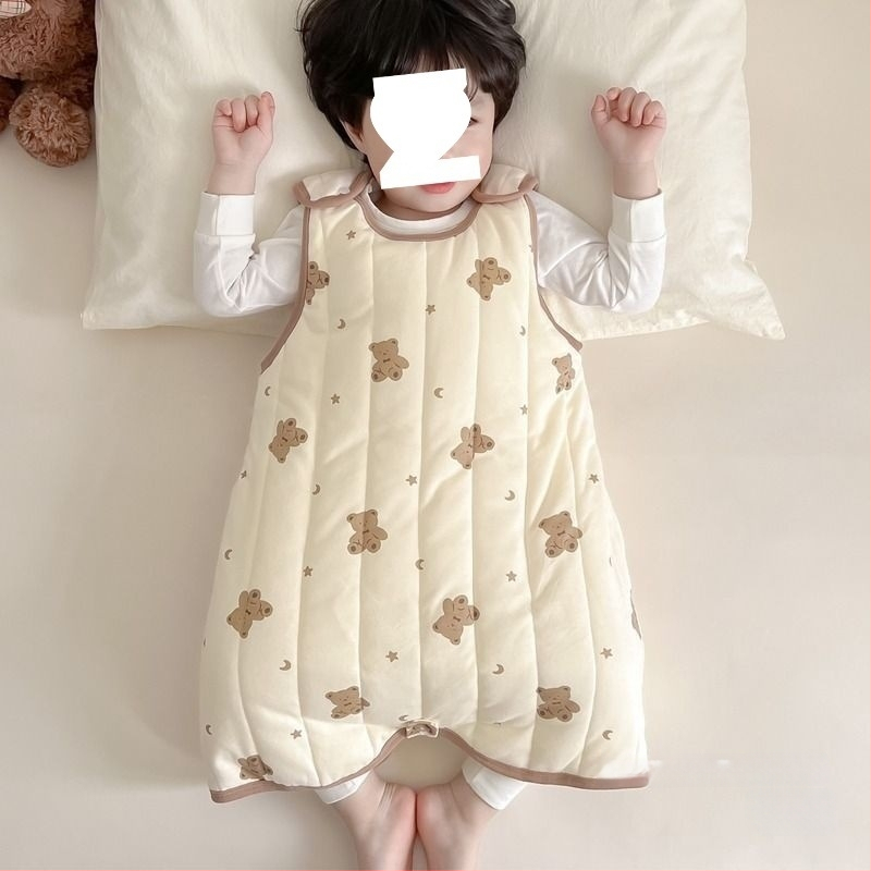 Kūdikio be rankovių miego maišelis bodis su gryno medvilnės quilt audiniu, kašmyro užpildas, medvilnės įdėklas, animacinio stiliaus