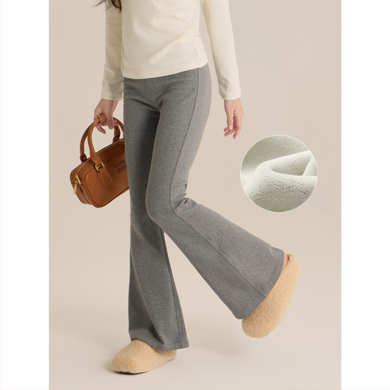 Tüdrukutele kellakujulised püksid kõrge vöökoht, fleece-vooder, puuvilla-rayon-spandex segu, sügis-talv 2025