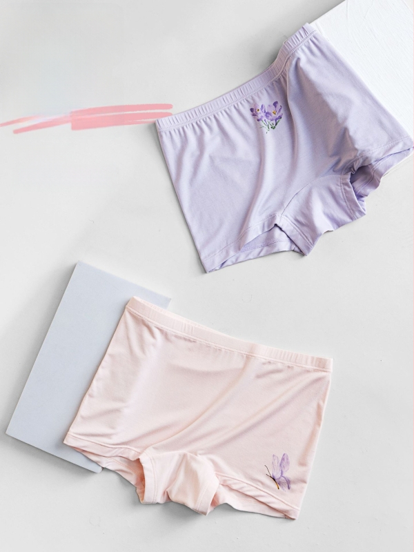 Mergaitėms skirtos antibakterinės apatinės kelnaitės Class A, plonos bokserinės kelnaitės vaikams 3-8 metų, 92,9% regeneruotos celulozės pluošto, Warm Bud